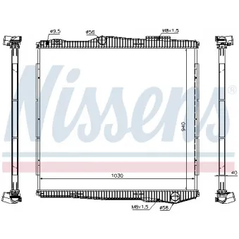 Radiateur, refroidissement du moteur NISSENS 672900