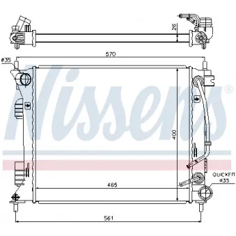 Radiateur, refroidissement du moteur NISSENS 675008