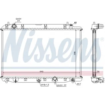 Radiateur, refroidissement du moteur NISSENS 68602A