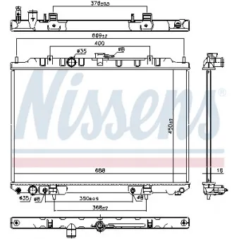 Radiateur, refroidissement du moteur NISSENS 68799