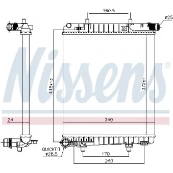 Radiateur, refroidissement du moteur NISSENS OEM 550-181