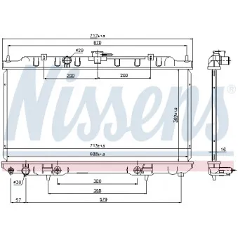 Radiateur, refroidissement du moteur NISSENS 67344A