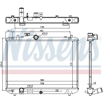 Radiateur, refroidissement du moteur NISSENS OEM 1770063J00