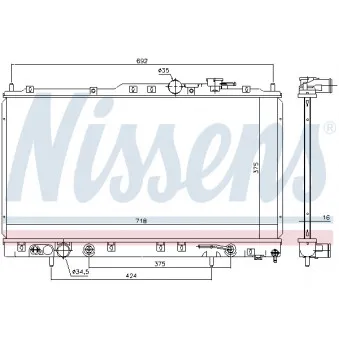Radiateur, refroidissement du moteur NISSENS 69481