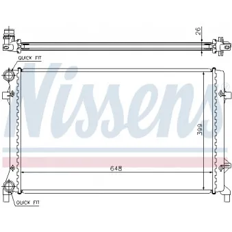 Radiateur, refroidissement du moteur NISSENS 695481 pour VOLKSWAGEN TOURAN FSI - 116cv