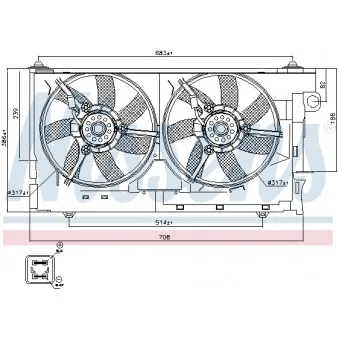Ventilateur, refroidissement du moteur NISSENS OEM RWW E9251