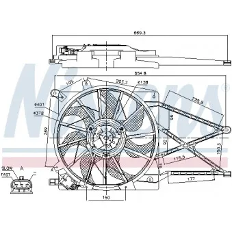 Ventilateur, refroidissement du moteur NISSENS 85175 pour OPEL ZAFIRA 1.6 CNG - 97cv