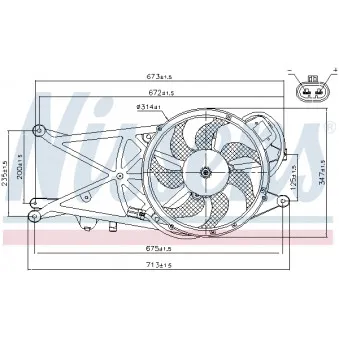 Ventilateur, condenseur de climatisation NISSENS 85204