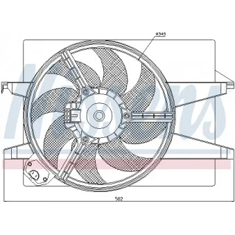 Ventilateur, refroidissement du moteur NISSENS 85220 pour FORD FOCUS 1.6 Ti-VCT - 116cv