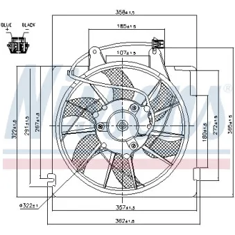 Ventilateur, refroidissement du moteur NISSENS 85338