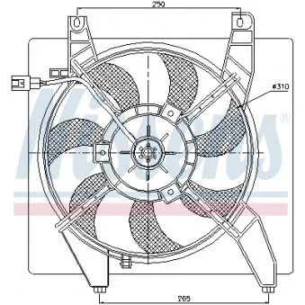 Ventilateur, refroidissement du moteur NISSENS 85363