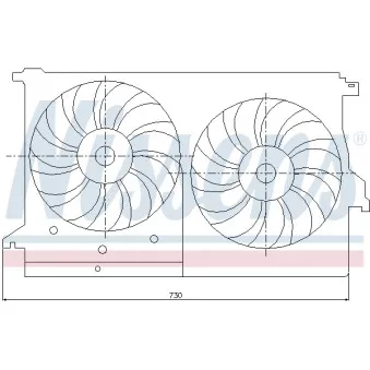 Ventilateur, refroidissement du moteur NISSENS 85404