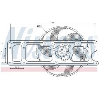 Ventilateur, refroidissement du moteur NISSENS 85518 pour RENAULT SCENIC 1.9 DCI RX4 - 101cv