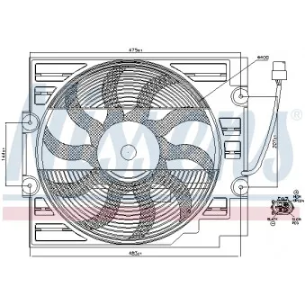 Ventilateur, refroidissement du moteur NISSENS OEM 6921395