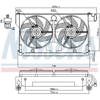 Ventilateur, refroidissement du moteur NISSENS 85661 pour CITROEN XSARA 1.9 D - 88cv