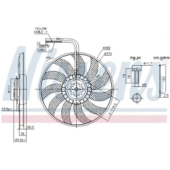 Ventilateur, refroidissement du moteur NISSENS 85732 pour AUDI A4 2.0 TDI 16V - 140cv