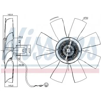 Embrayage, ventilateur de radiateur NISSENS 86021 pour SCANIA P,G,R,T - series R 520 - 520cv