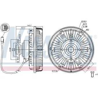 Embrayage, ventilateur de radiateur NISSENS 86024 pour MAN TGS 26,320 - 320cv