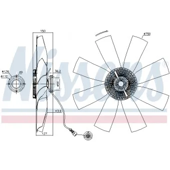 Embrayage, ventilateur de radiateur NISSENS 86027 pour MERCEDES-BENZ AXOR FH 12/420 - 420cv