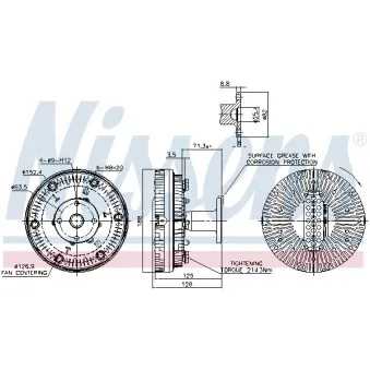 Embrayage, ventilateur de radiateur NISSENS 86038 pour MERCEDES-BENZ ATEGO 2 1024 AK - 238cv