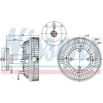 Embrayage, ventilateur de radiateur NISSENS 86043 pour MERCEDES-BENZ MK 822, 822 L - 218cv