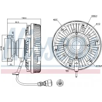 Embrayage, ventilateur de radiateur NISSENS 86062 pour VOLVO FH 500 - 500cv