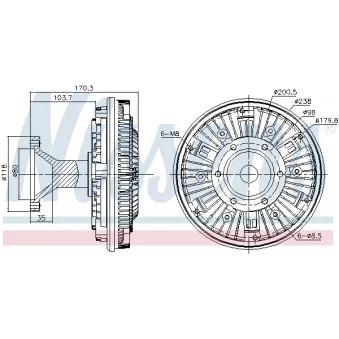 Embrayage, ventilateur de radiateur NISSENS 86065 pour DAF CF 75 FAT 75,360 - 360cv