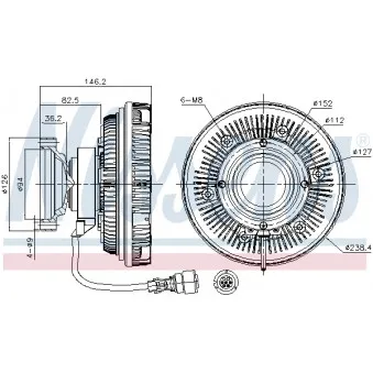 Embrayage, ventilateur de radiateur NISSENS 86086 pour MERCEDES-BENZ ACTROS NH 12/420 - 420cv