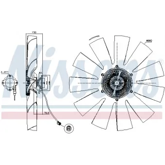 Embrayage, ventilateur de radiateur NISSENS 86211 pour SCANIA L,P,G,R,S - series R520 - 520cv