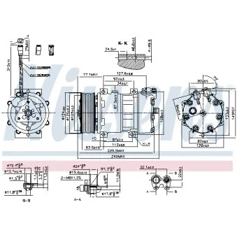 Compresseur, climatisation NISSENS 890022 pour SCANIA P,G,R,T - series G 440, R 440 - 441cv