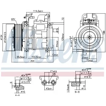 Compresseur, climatisation NISSENS 890023 pour MERCEDES-BENZ CITARO (O 530) Citaro N - 231cv