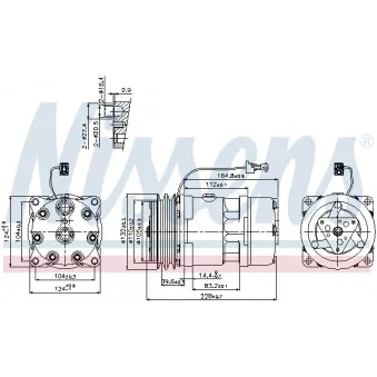 Compresseur, climatisation NISSENS 89141 pour RENAULT TRUCKS PREMIUM Distribution 320,18 D - 313cv