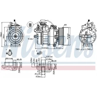 Compresseur, climatisation NISSENS 89371 pour MERCEDES-BENZ INTEGRO (O 550) Integro L - 408cv