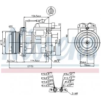 Compresseur, climatisation NISSENS 89413 pour IVECO EUROTRAKKER MP 260 E 44 H Cursor - 440cv