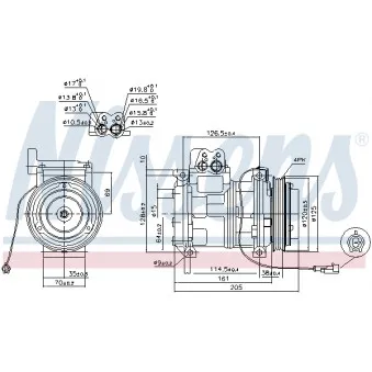 Compresseur, climatisation NISSENS 89414 pour IVECO TRAKKER AD 400T36 T, AT 400T36 T - 360cv