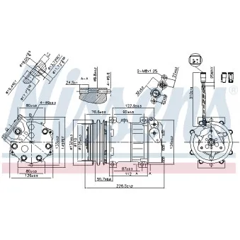 Compresseur, climatisation NISSENS 89468 pour SCANIA 4 - series 94 C/260 - 260cv