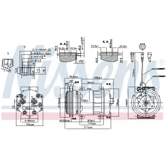 Compresseur, climatisation NISSENS 89469 pour IVECO EUROCARGO 130 E 24 tector, 130 E 24 D tector, 130 E 24 DP tector - 240cv