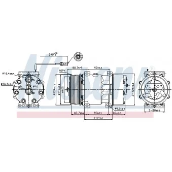 Compresseur, climatisation NISSENS 89474 pour RENAULT TRUCKS PREMIUM Lander 430,26 - 430cv