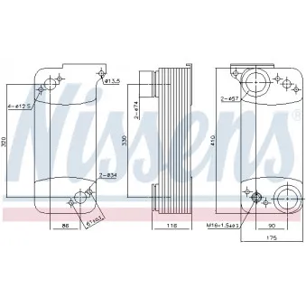 radiateur d'huile, retardateur NISSENS 90768 pour SCANIA P,G,R,T - series R 500 - 500cv