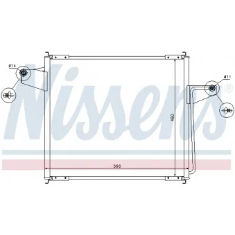 Condenseur, climatisation NISSENS 94473 pour FORD C-MAX 1.0 EcoBoost - 100cv