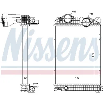 Intercooler, échangeur NISSENS 96969 pour MERCEDES-BENZ ATEGO 2 1018 A - 177cv