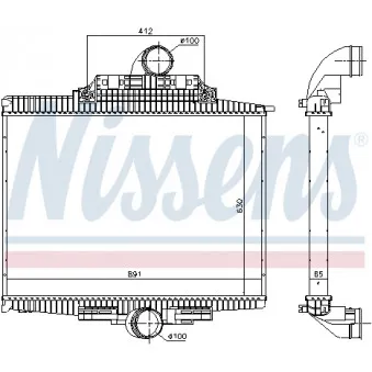 Intercooler, échangeur NISSENS 97024 pour MERCEDES-BENZ AXOR 2540 LS - 401cv