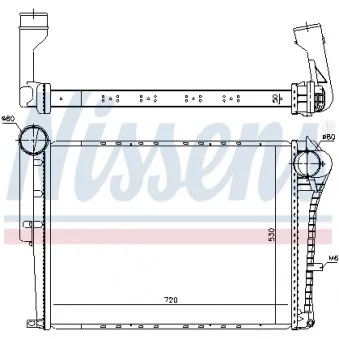 Intercooler, échangeur NISSENS 97072 pour DAF 95 XF FL 240-12 - 240cv