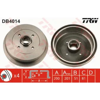 TRW DB4014 - Tambour de frein