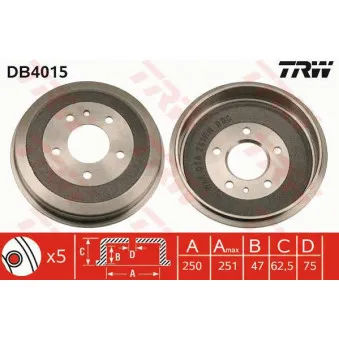 TRW DB4015 - Tambour de frein