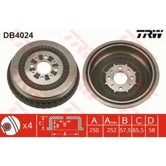 TRW DB4024 - Tambour de frein