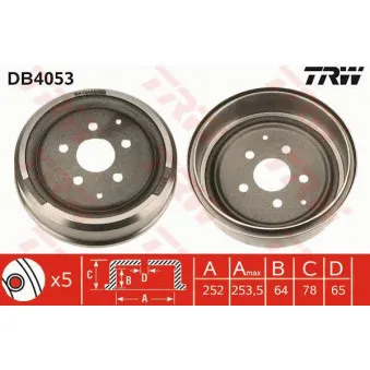 TRW DB4053 - Tambour de frein