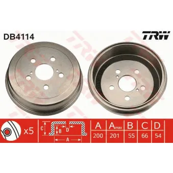 TRW DB4114 - Tambour de frein