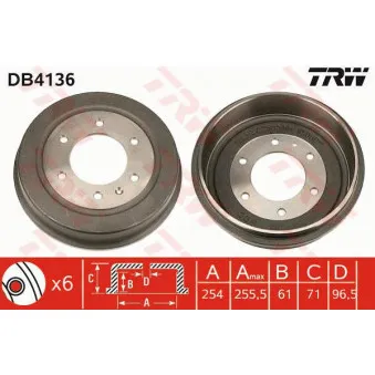 TRW DB4136 - Tambour de frein