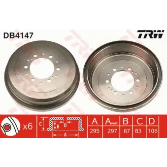 TRW DB4147 - Tambour de frein